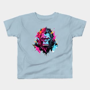 Abstract Colorful Bigfoot Sasquatch Kids T-Shirt